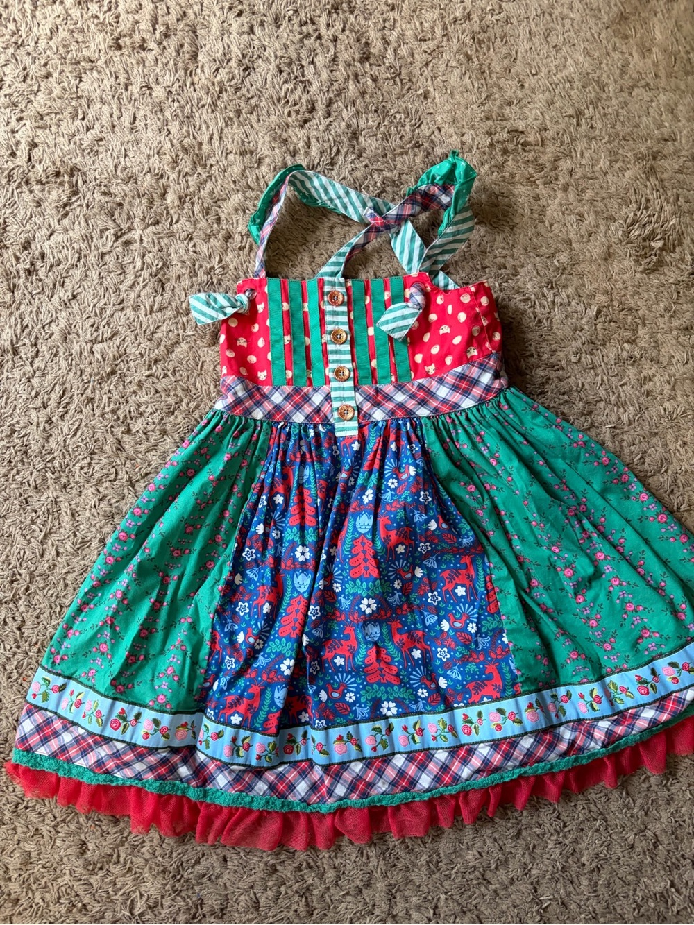 Matilda Jane Red, Green & Blue Patchwork Sundress